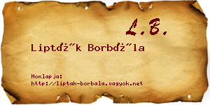 Lipták Borbála névjegykártya